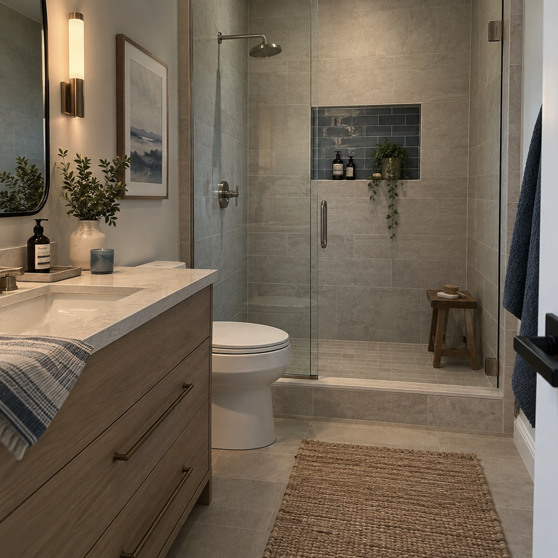 bathroom wall tile and floor installation in New Albany, Indiana